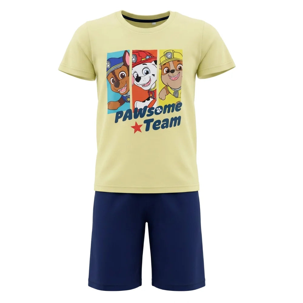 Paw Patrol Kinder Schlafanzug Pyjama kurz Nachtwäsche 98-128 Baumwolle NEU - WS-Trend.de