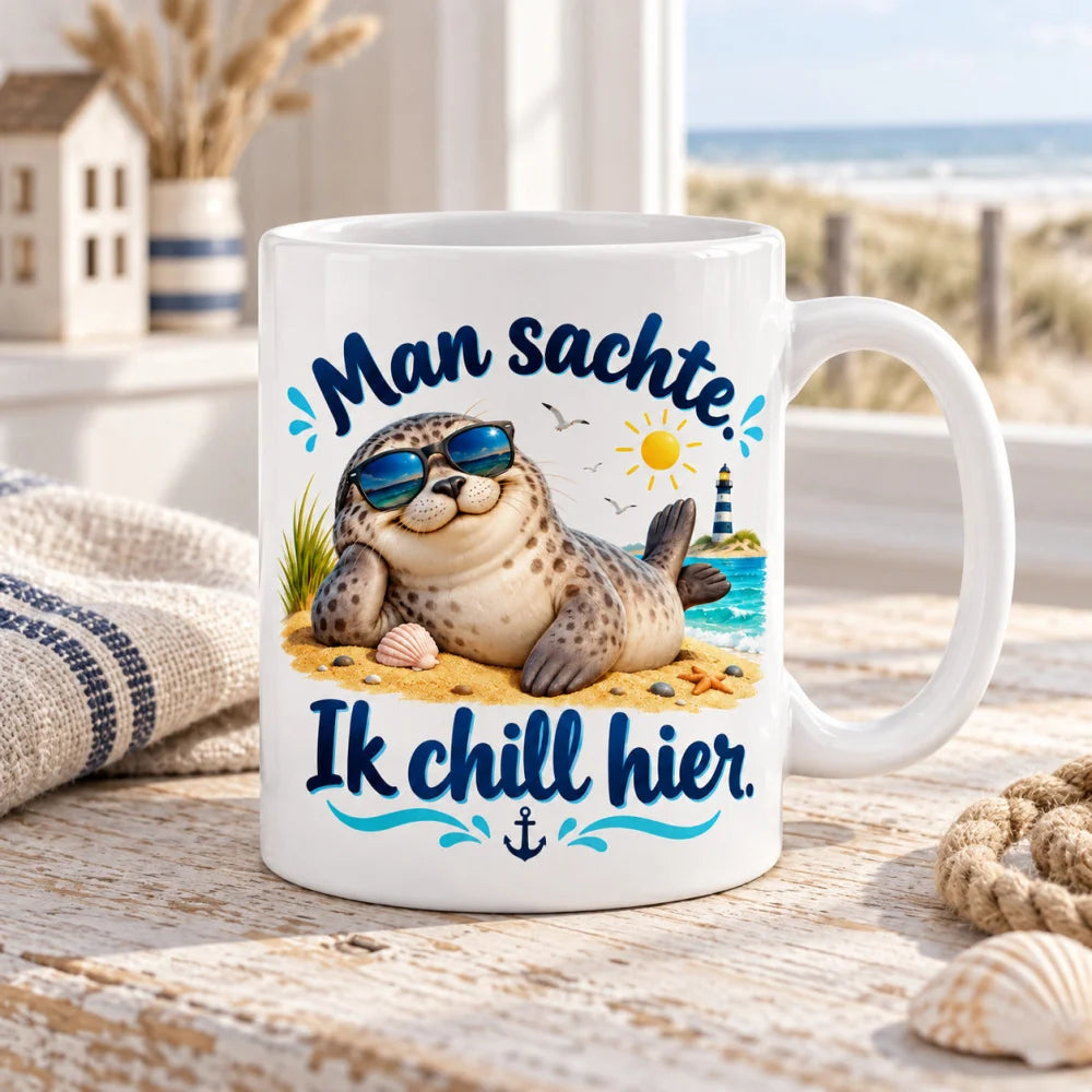 WS-Trend Seehund Tasse mit lustigem Spruch Keramik 330 ml Geschenkidee - WS-Trend.de
