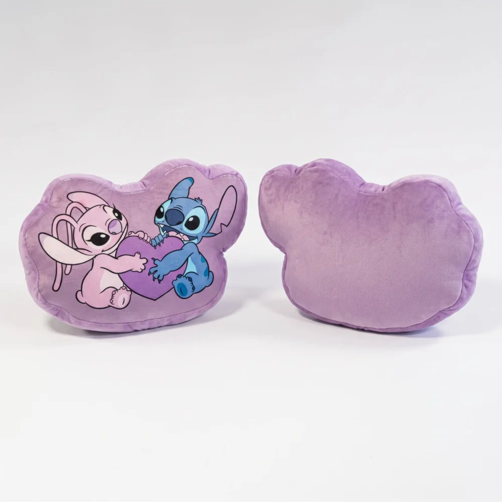 Disney Stitch und Angel 3D Velourskissen 35x25x5 cm Herzmotiv - WS-Trend.de