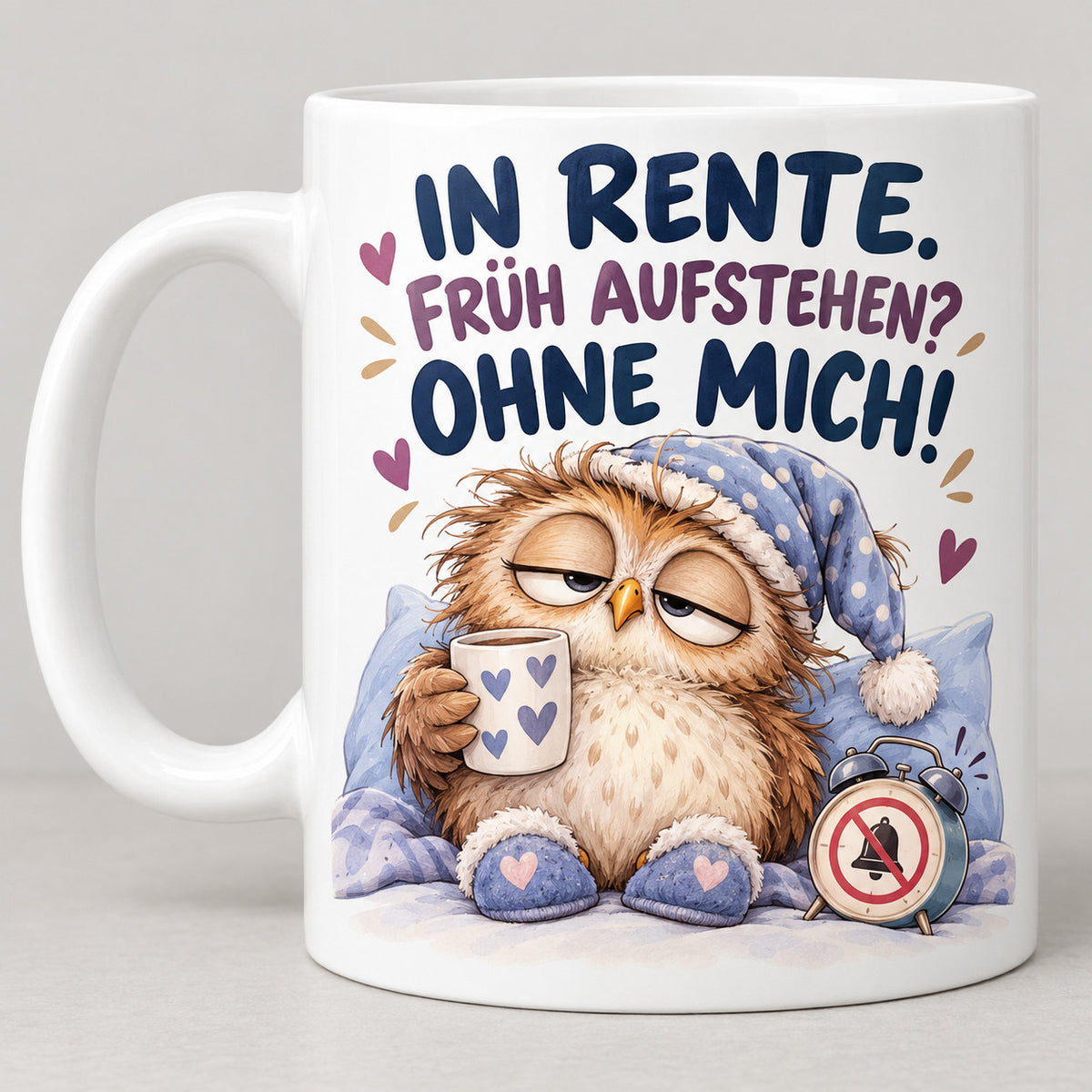 Rententasse mit Spruch Keramik 330ml Geschenk zum Ruhestand beidseitig