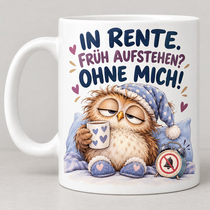 Rententasse mit Spruch Keramik 330ml Geschenk zum Ruhestand beidseitig