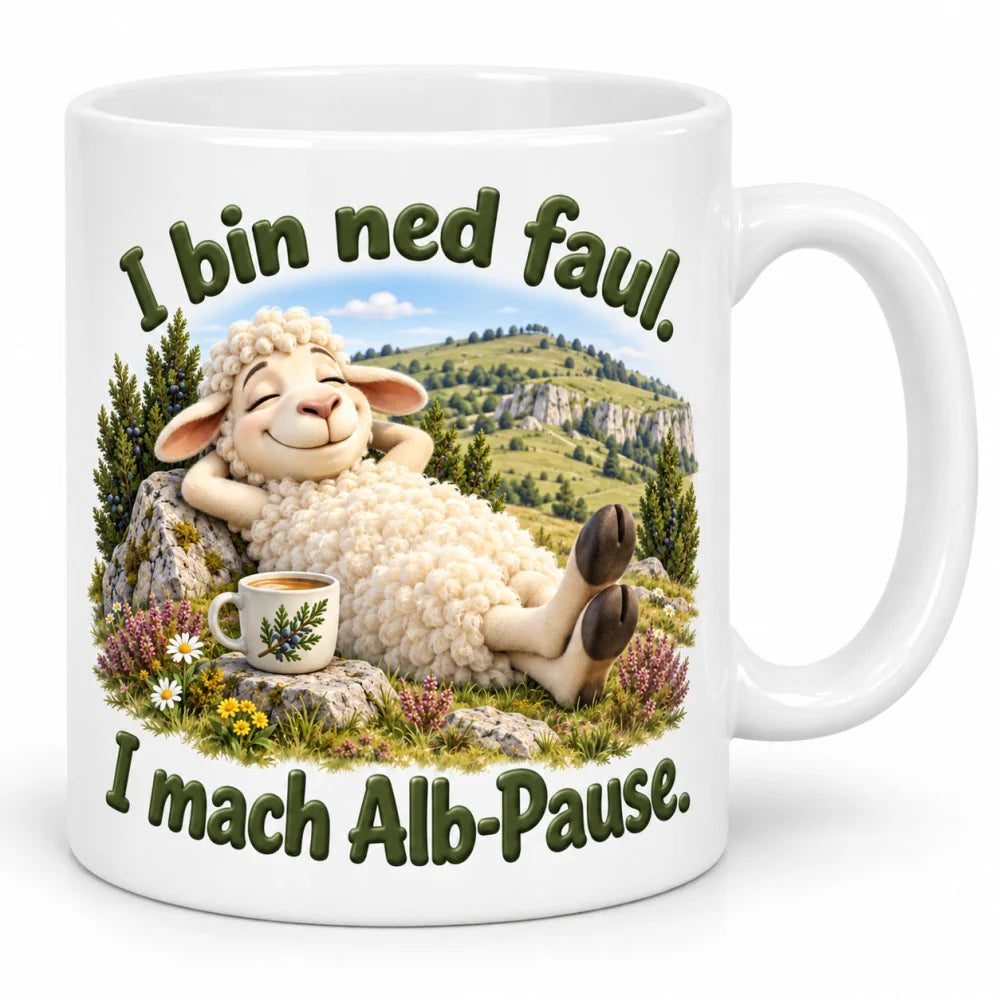 WS-Trend Alb Schäfle Tasse schwäbischer Spruch Keramik 330 ml Geschenk - WS-Trend.de
