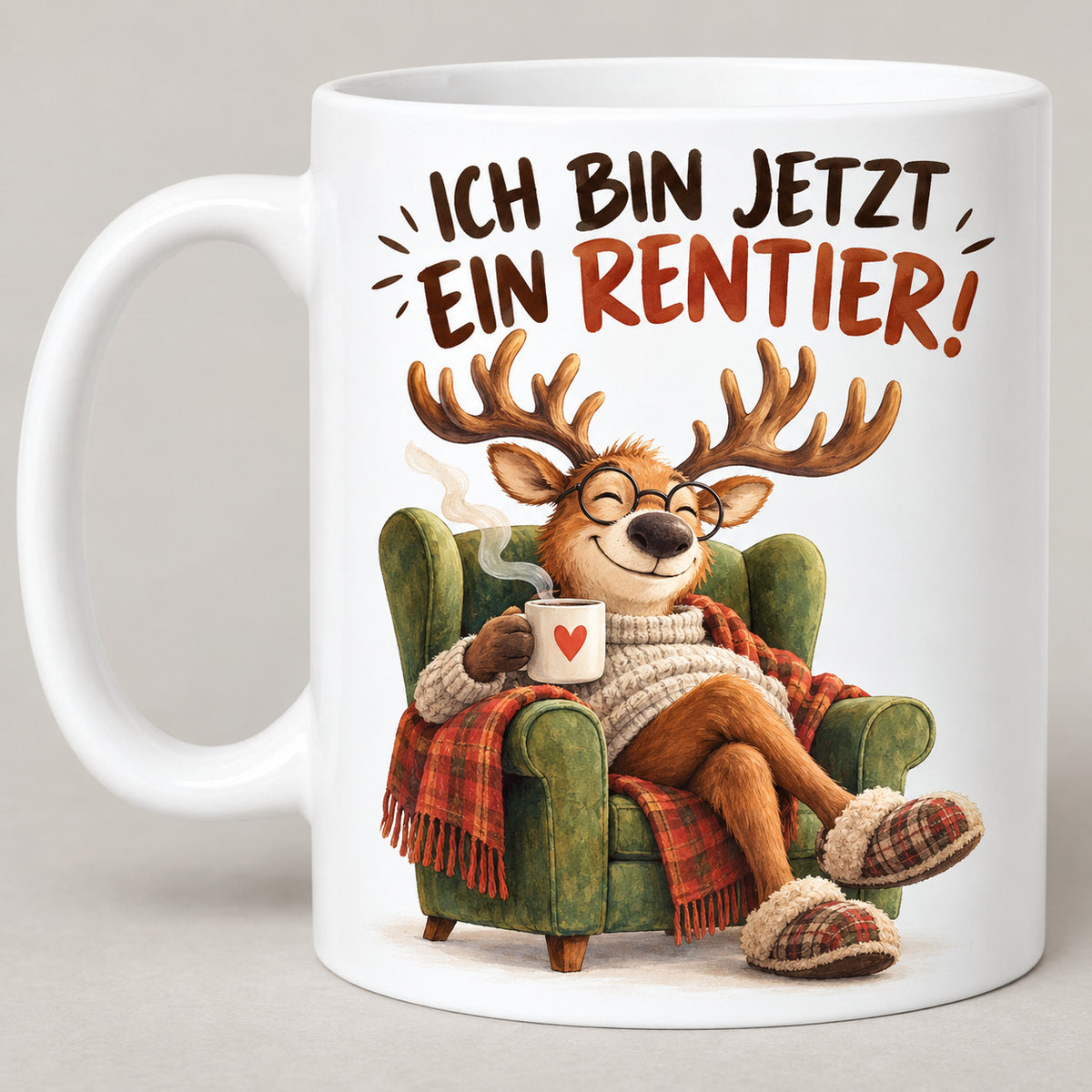 Rententasse mit Spruch Keramik 330ml Geschenk zum Ruhestand beidseitig