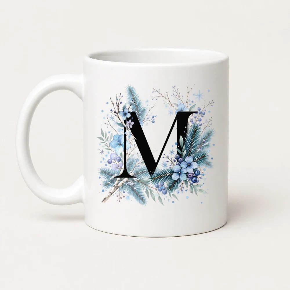 Winter Tasse A-Z Buchstaben 325 ml Keramik Geschenkidee personalisiert - WS-Trend.de