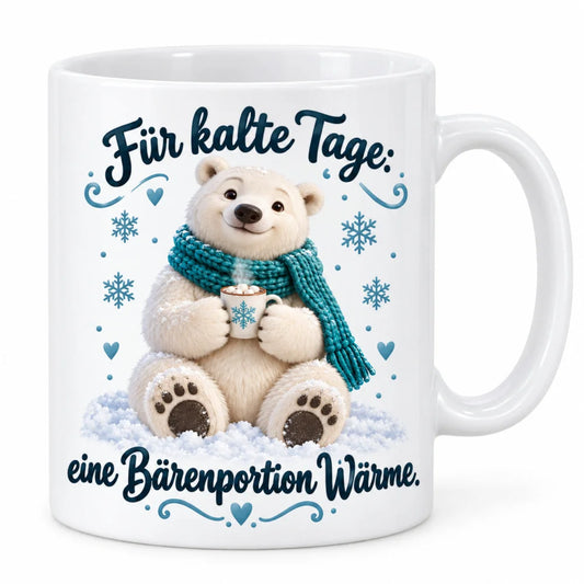 Eisbaer Wintertasse mit Spruch Keramik 330ml Geschenk fuer Tierfreunde - WS-Trend.de
