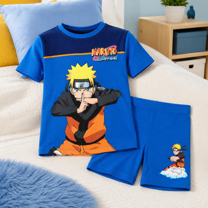 Anime Naruto Shippuden Sommerset Shorts plus T-Shirt Gr. 104 bis 140 Baumwolle - WS-Trend.de