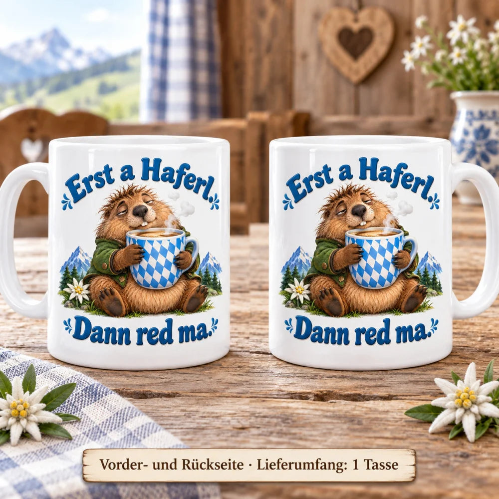 WS-Trend Murmeltier Tasse mit bayerischem Spruch Keramik 330 ml lustig - WS-Trend.de