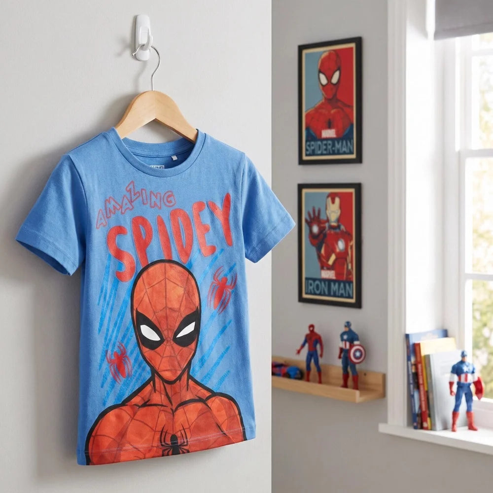 Marvel Spiderman Kinder Jungen kurzarm T-Shirt Shirt Gr. 98 100% Baumwolle - WS-Trend.de