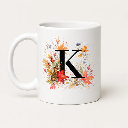Herbst Tasse A-Z Buchstaben 325 ml Keramik Geschenkidee personalisiert - WS-Trend.de