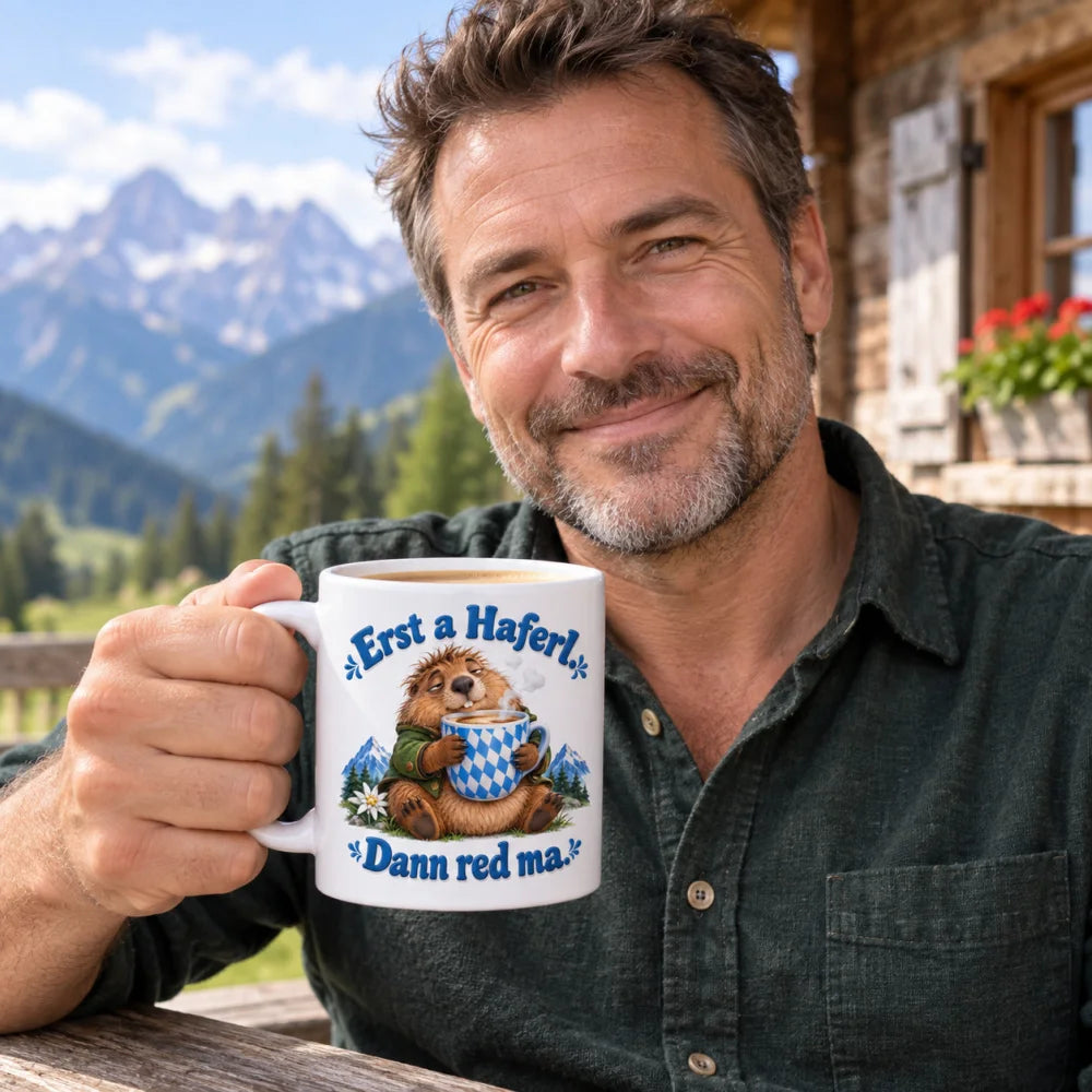 WS-Trend Murmeltier Tasse mit bayerischem Spruch Keramik 330 ml lustig - WS-Trend.de