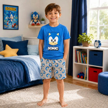 Sega Sonic The Hedgehog Jungen Kinder Pyjama Schlafanzug 98-128 Baumwolle - WS-Trend.de