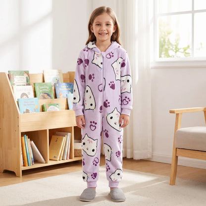 Gabbys Dollhouse Mädchen Coral-Fleece Einteiler Schlafanzug Gr. 98-128 - WS-Trend.de