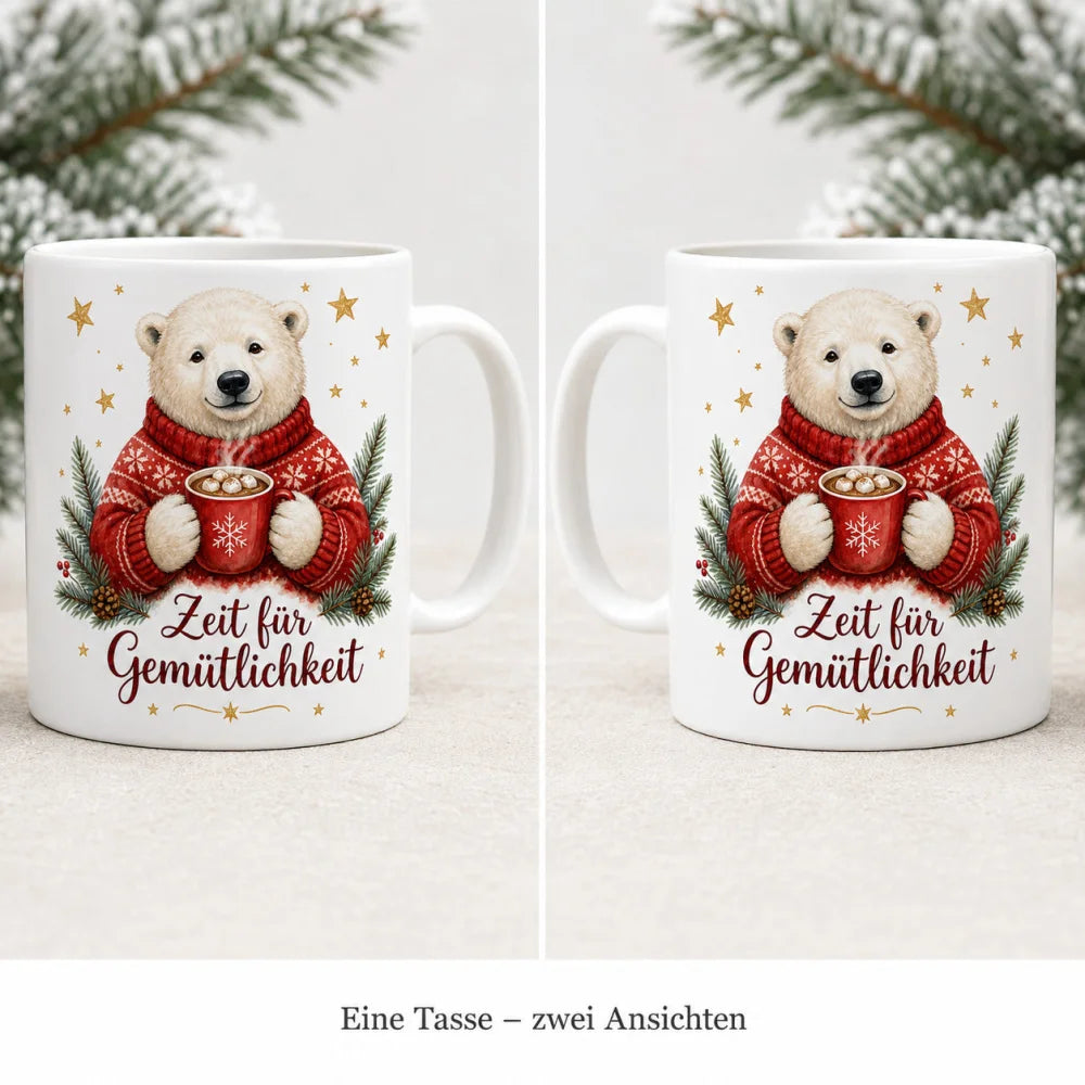 Eisbär Weihnachtstasse - Geschenk zu Weihnachten - mit Weihnachtsmotiv - WS-Trend.de
