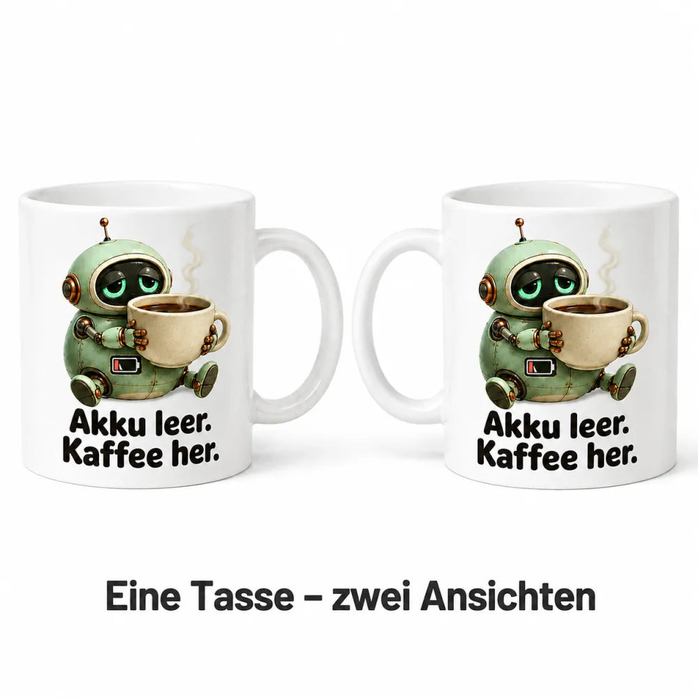 Kaffeeroboter Tasse - Geschenk mit Spruch - 330 ml beidseitig bedruckt - WS-Trend.de