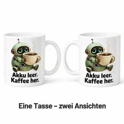 Kaffeeroboter Tasse - Geschenk mit Spruch - 330 ml beidseitig bedruckt - WS-Trend.de