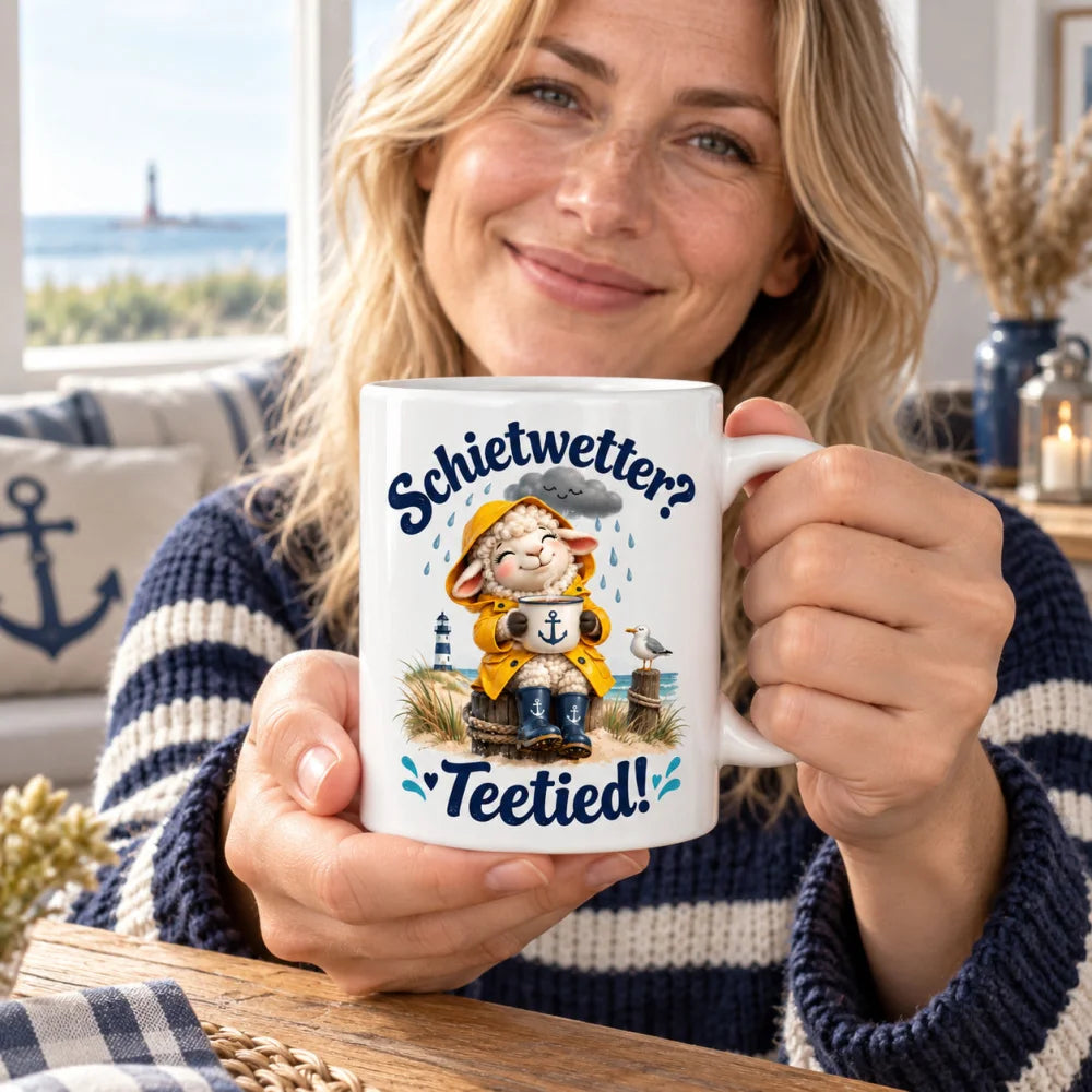 WS-Trend Teeschaf Tasse mit lustigem Spruch Keramik 330 ml Küstenhumor - WS-Trend.de