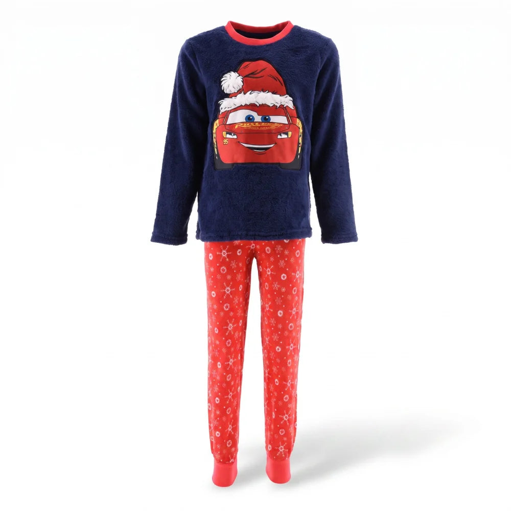 Disney Cars Lightning McQueen Weihnachts-Pyjama Coral-Fleece Größen 98–128 - WS-Trend.de