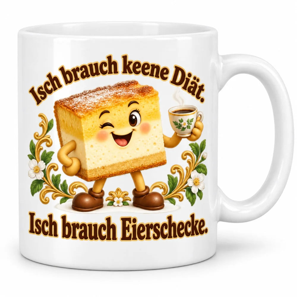 WS-Trend Eierschecke Tasse sächsischer Spruch Keramik 330 ml fürs Büro - WS-Trend.de