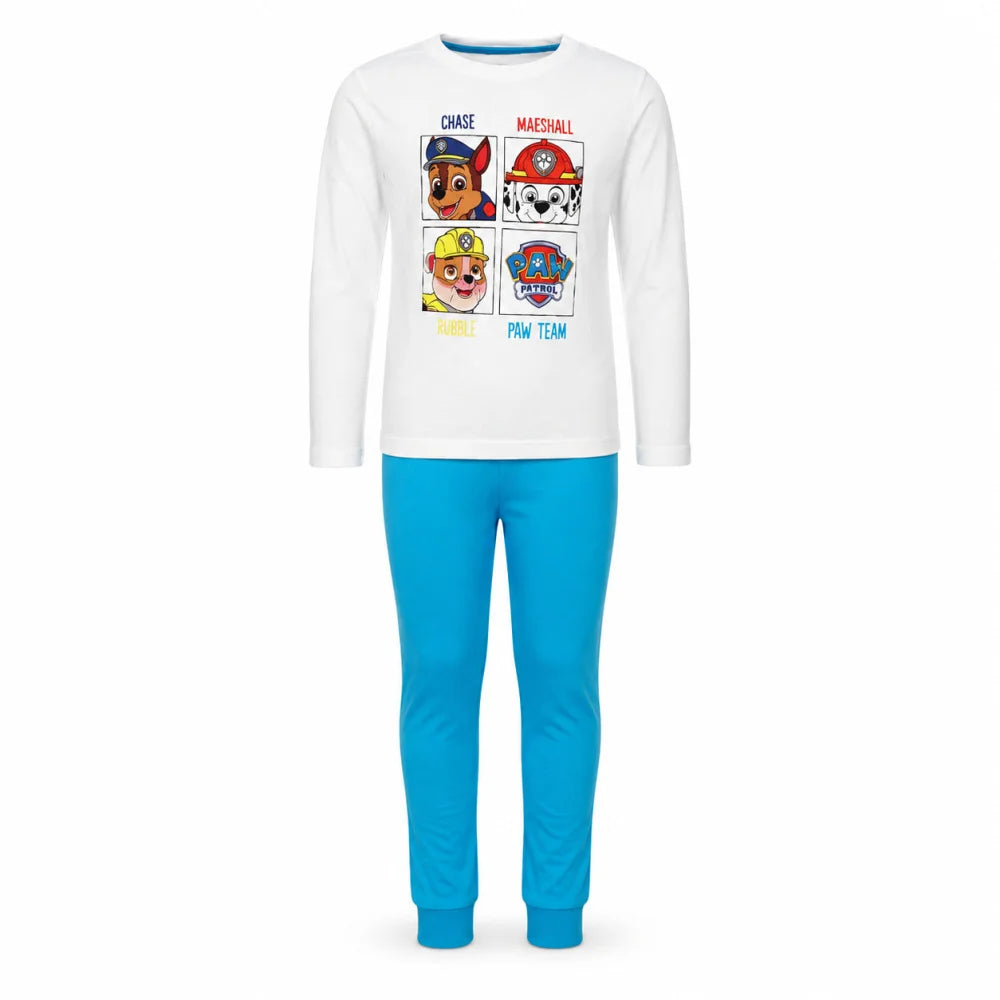 Paw Patrol Kinder Jungen langarm Schlafanzug Pyjama 100% Baumwolle Gr. 110-128 - WS-Trend.de