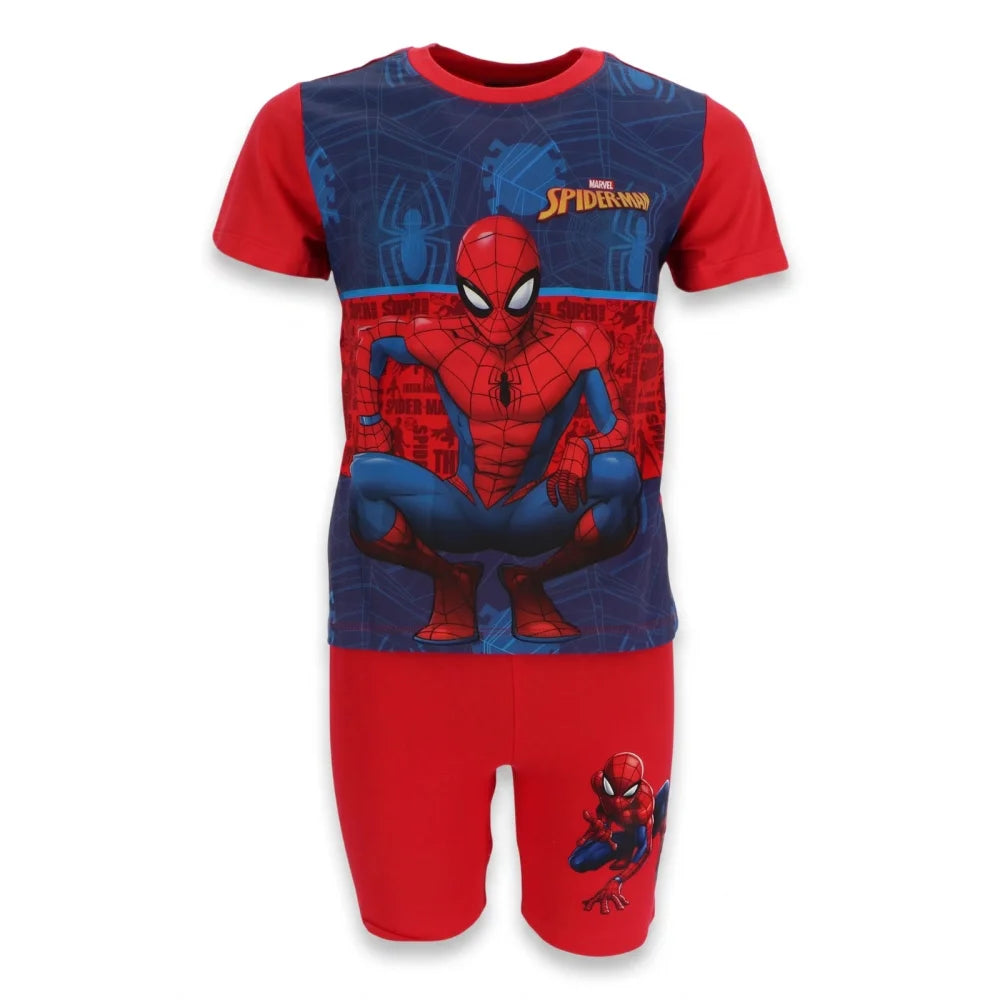 Marvel Spiderman Jungen Schlafanzug Pyjama Shirt Shorts Gr. 98-128 Baumwolle - WS-Trend.de