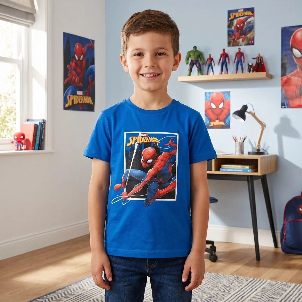 Marvel Spiderman T-Shirt kurzarm Kinder Jungen Shirt Gr. 98 Baumwolle - WS-Trend.de