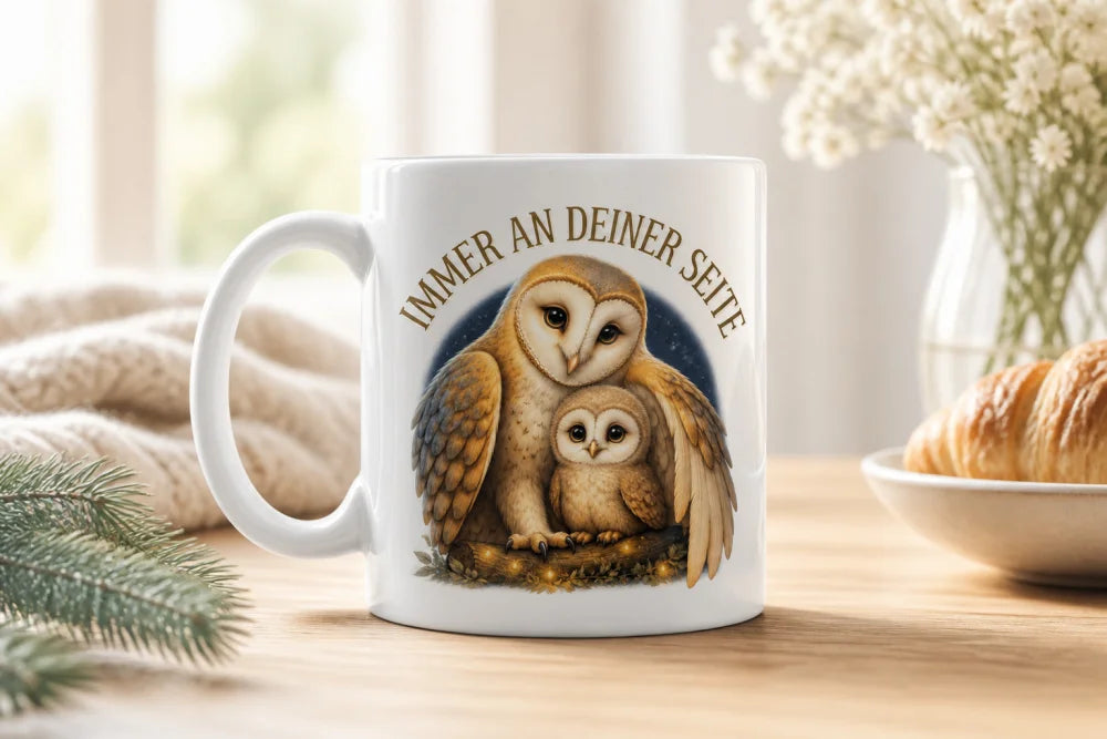 Immer an deiner Seite Tasse 325 ml Keramik Tiermotiv Geschenkidee Bunt - WS-Trend.de