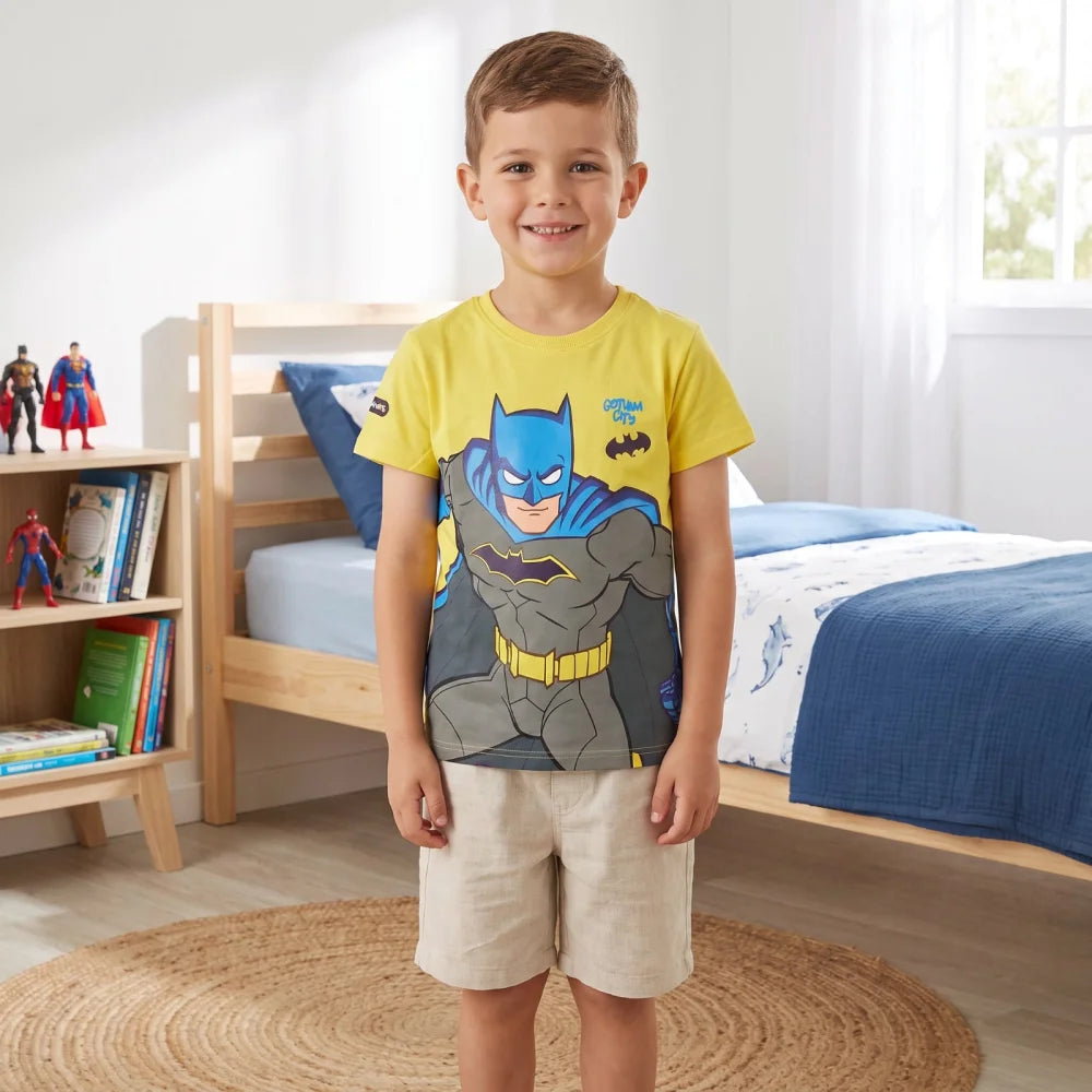 DC Comics Batman T-Shirt Kurzarm Kinder Shirt Gr.128 100% Baumwolle - WS-Trend.de