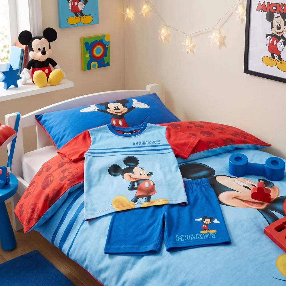 Disney Mickey Maus Jungen Schlafanzug Pyjama Shirt Shorts Gr. 92-116 Baumwolle - WS-Trend.de