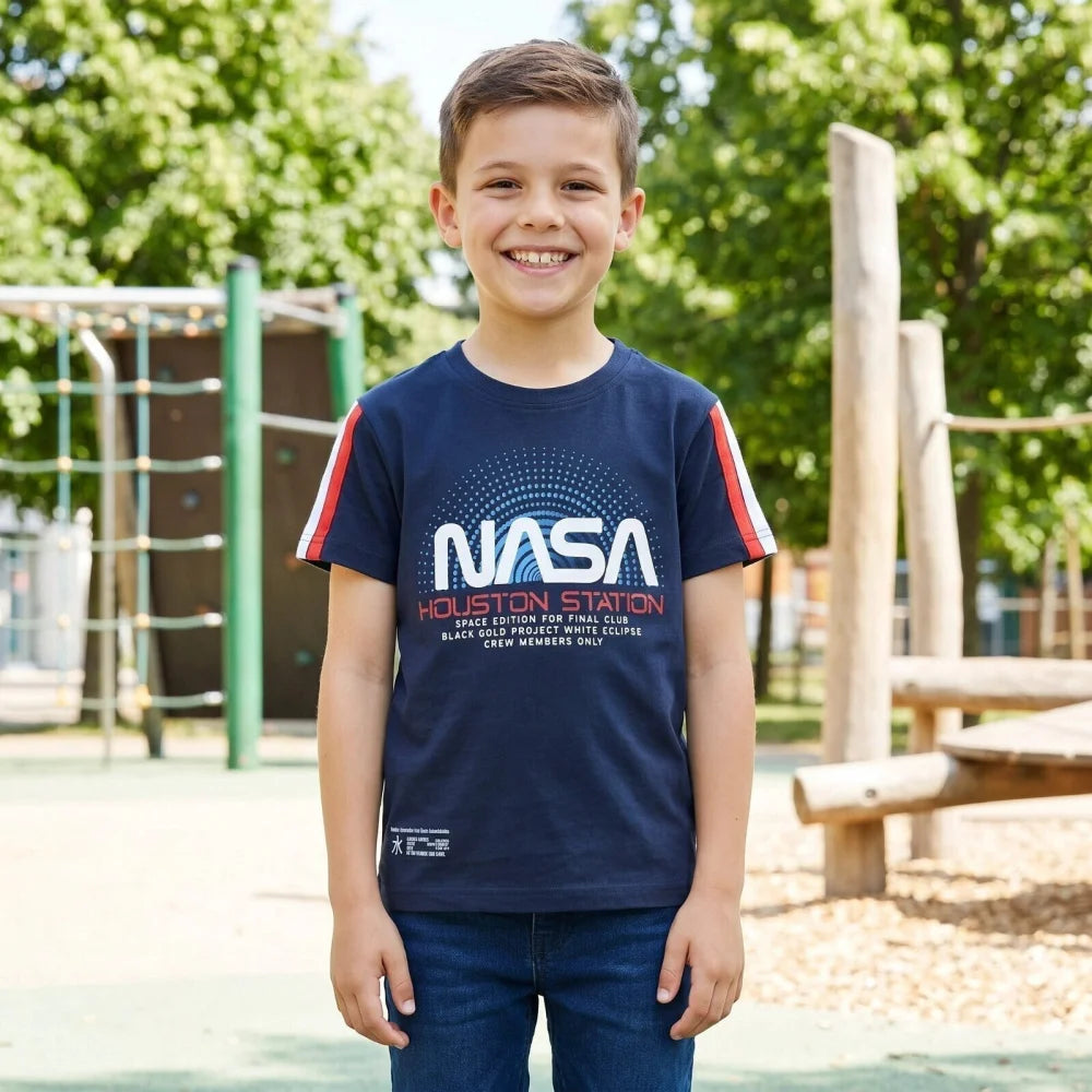 NASA Space Center Kinder Jungen kurzarm T-Shirt Shirt 104-128 100% Baumwolle - WS-Trend.de