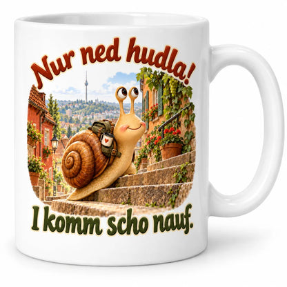 WS-Trend Stäffele Schnecke Tasse Schwaben Spruch Keramik 330 ml lustig - WS-Trend.de