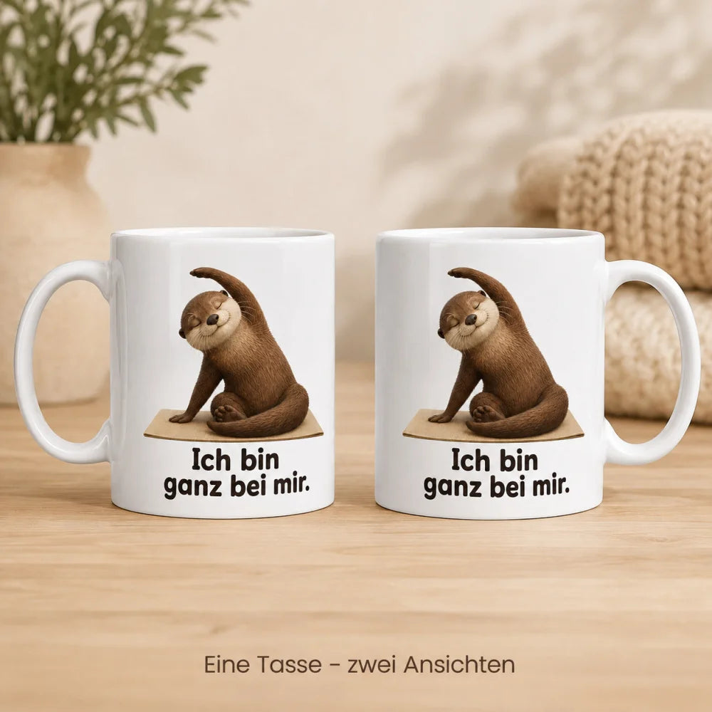 Yoga-Otter Kaffeetasse - Geschenkidee mit Spruch - beidseitig bedruckt - WS-Trend.de