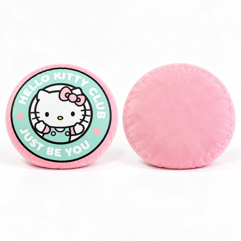 Hello Kitty 3D Dekokissen rund 35 cm Club-Motiv Rosa Mint - WS-Trend.de