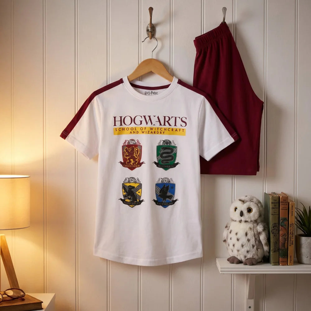 Harry Potter Hogwarts Kinder Schlafanzug Pyjama kurzarm 134 -164 Baumwolle - WS-Trend.de