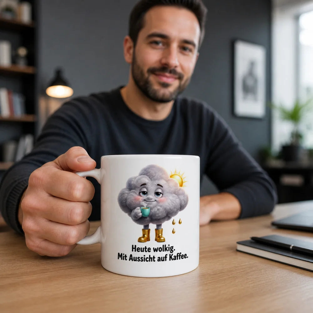 Kaffeewolke Kaffeetasse - lustiger Spruch - 330 ml beidseitig bedruckt - WS-Trend.de