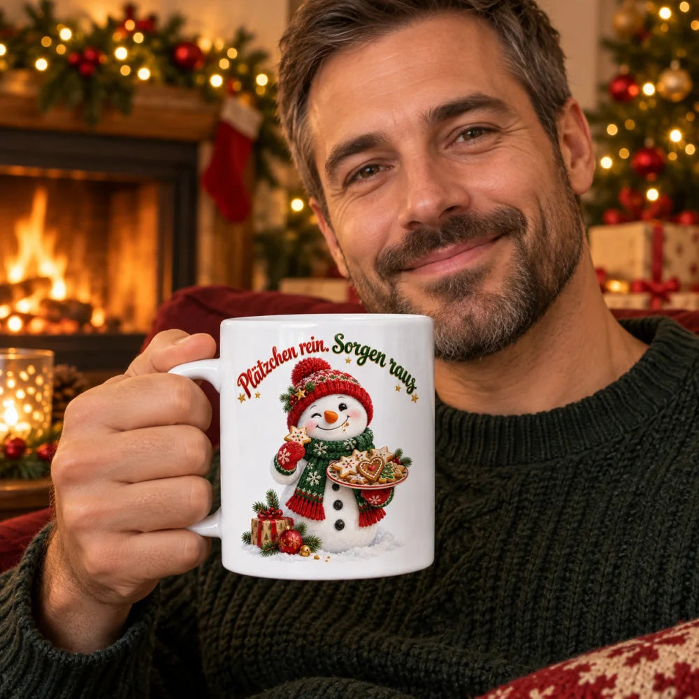 WS-Trend Plätzchenpause Schneemann Tasse 330 ml als Geschenk im Advent - WS-Trend.de