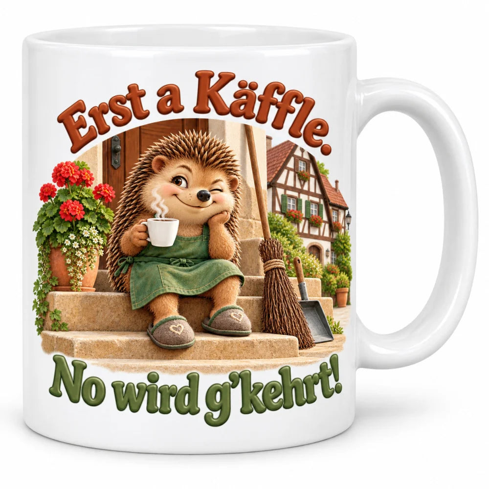 WS-Trend Kehrwochen Igel Tasse Schwaben Spruch Keramik 330 ml Geschenk - WS-Trend.de