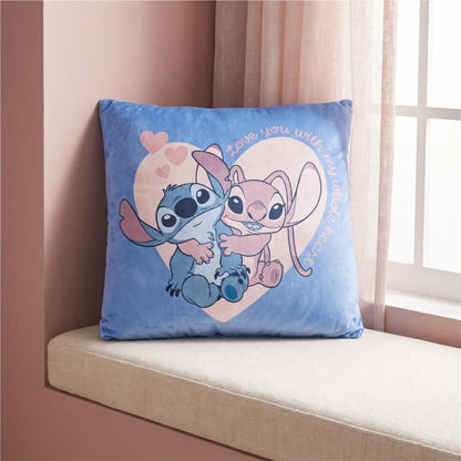 Disney Stitch und Angel Velourskissen 35x35x5 cm Love You Herz - WS-Trend.de
