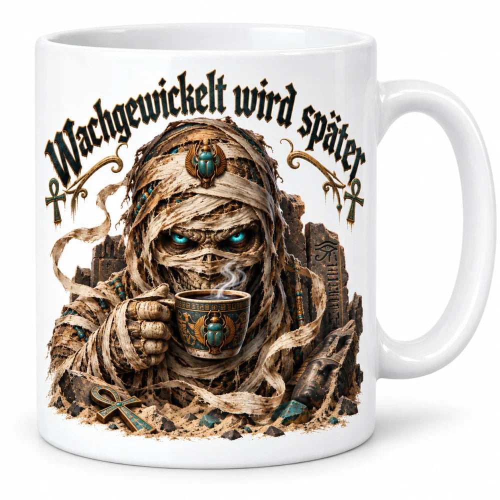 WS-Trend Mumienmorgen Horror Tasse Keramik 330 ml mit Motiv und Spruch - WS-Trend.de
