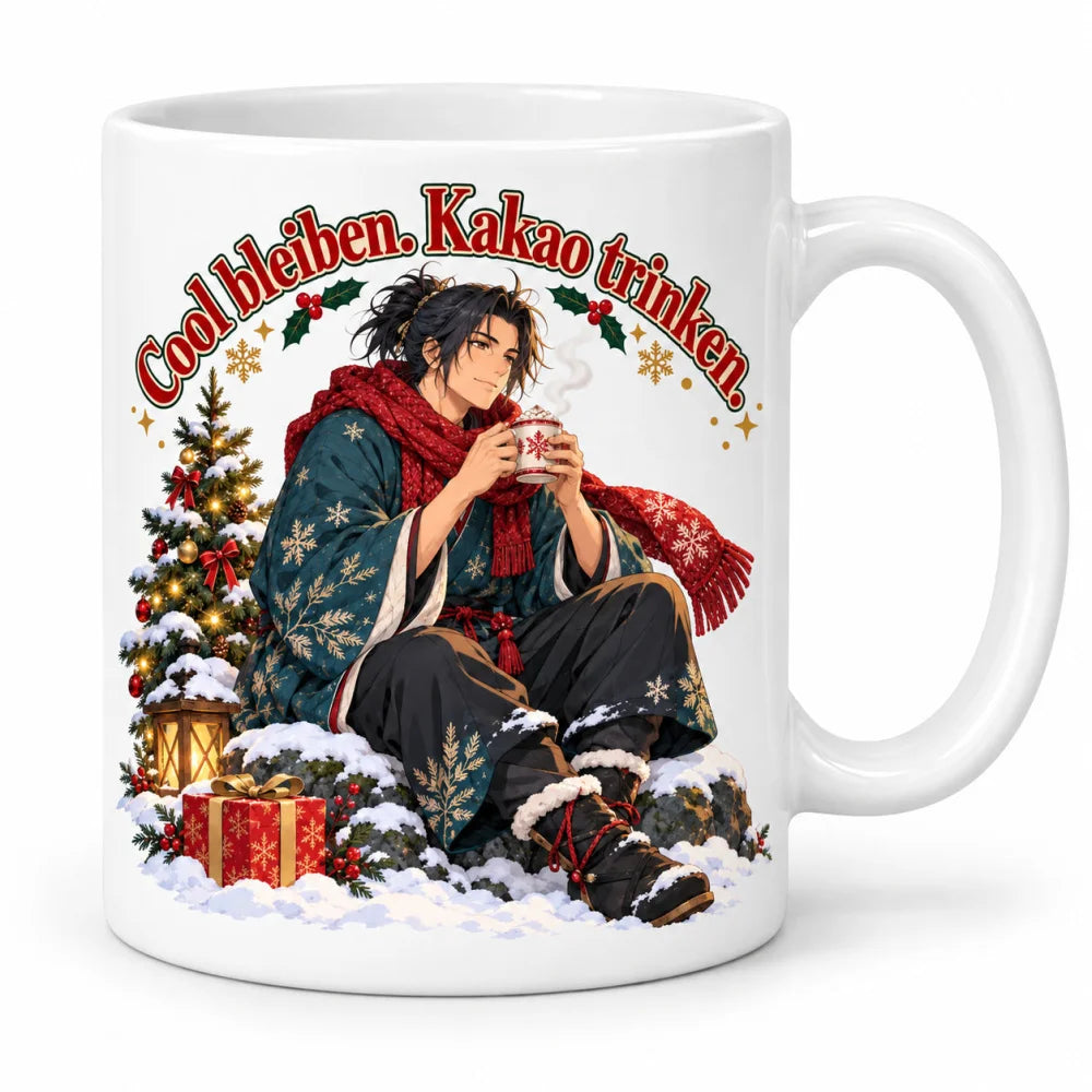 WS-Trend Snow-Samurai Anime Weihnachtstasse 330 ml mit lustigem Spruch - WS-Trend.de