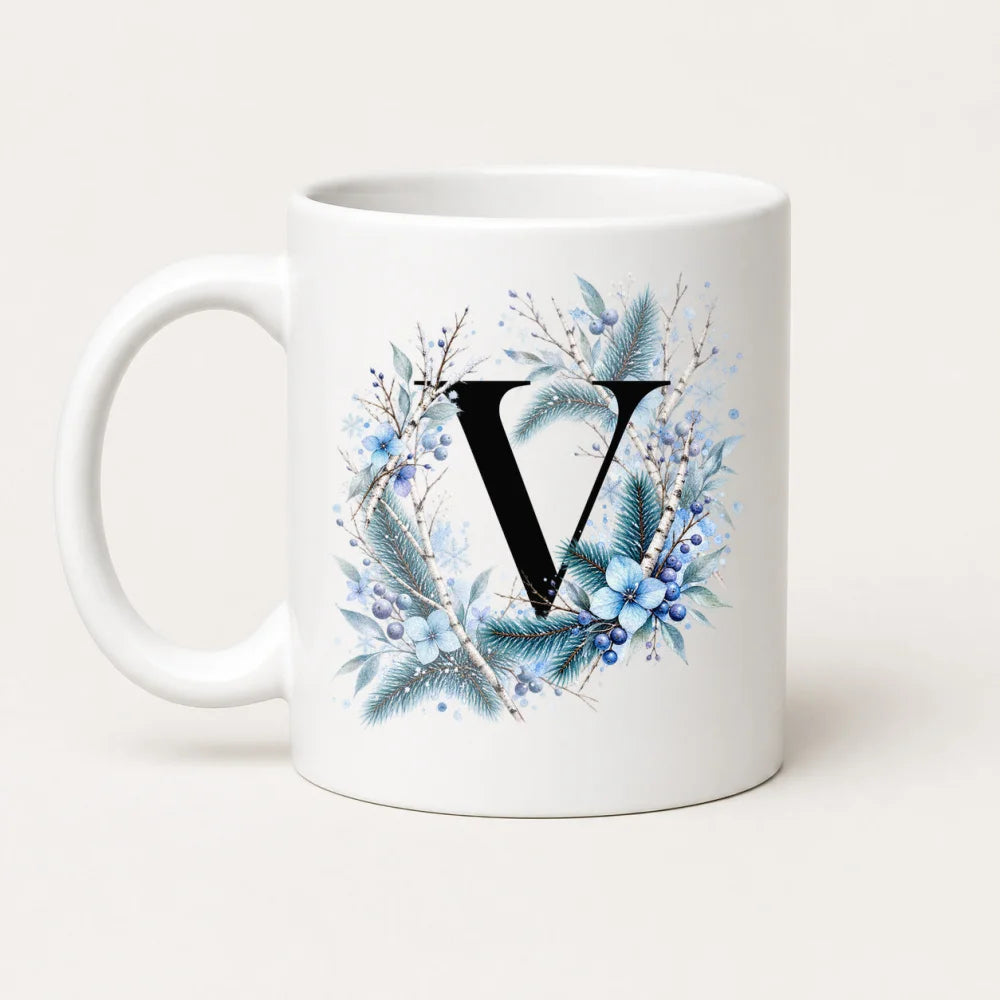 Winter Tasse A-Z Buchstaben 325 ml Keramik Geschenkidee personalisiert - WS-Trend.de