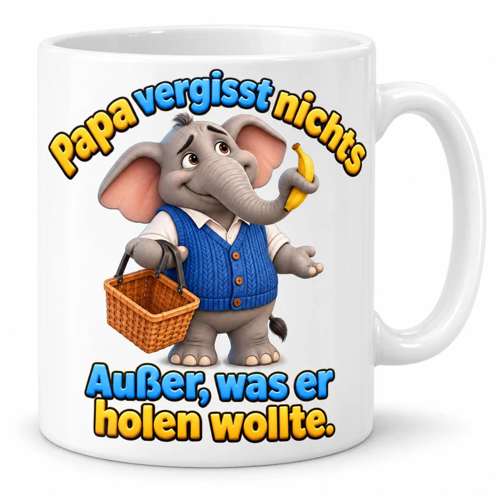 WS-Trend Elefantenpapa Becher Keramik 330 ml Geschenkidee zum Vatertag - WS-Trend.de