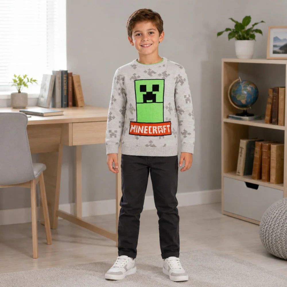 Sweater Minecraft Creeper Kinder Jungen Pulli Pullover Gr. 116-152 - WS-Trend.de