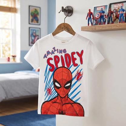 Marvel Spiderman Kinder Jungen kurzarm T-Shirt Shirt Gr. 98 100% Baumwolle - WS-Trend.de