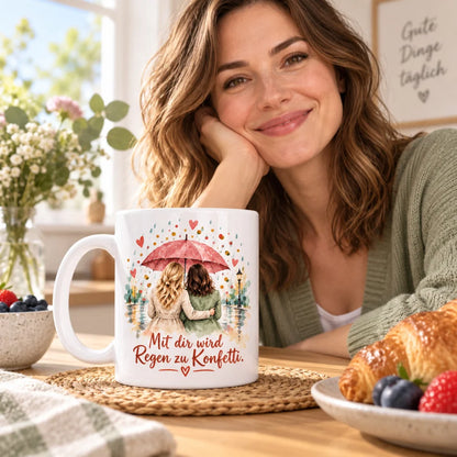 Beste Freundin Tasse mit Spruch – Aquarell Geschenk aus Keramik 330 ml - WS-Trend.de