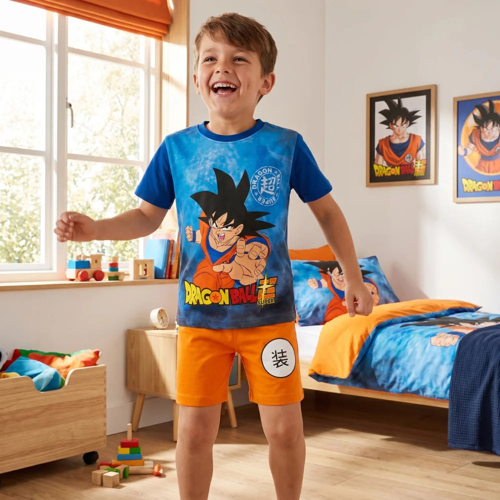 Anime Dragon Ball Goku Kinder Schlafanzug Pyjama Shirt Shorts Gr.104-140 - WS-Trend.de