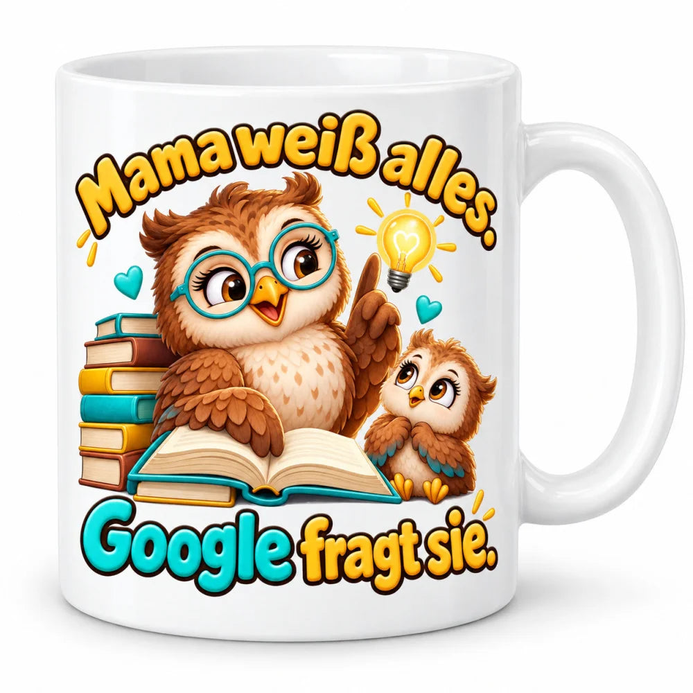 WS-Trend Eulenmama Kaffeetasse Keramik 330 ml Mama Geschenk mit Spruch - WS-Trend.de