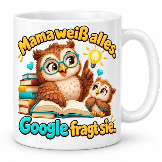 WS-Trend Eulenmama Kaffeetasse Keramik 330 ml Mama Geschenk mit Spruch - WS-Trend.de