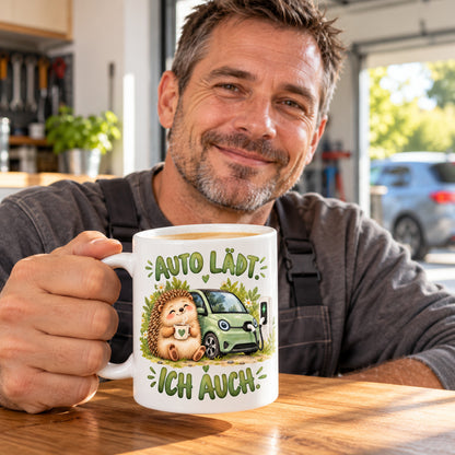 Auto Tasse Spruch Keramik 330 ml Geschenk für Autofan beidseitig Druck
