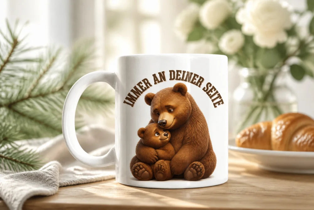 Immer an deiner Seite Tasse 325 ml Keramik Tiermotiv Geschenkidee Bunt - WS-Trend.de