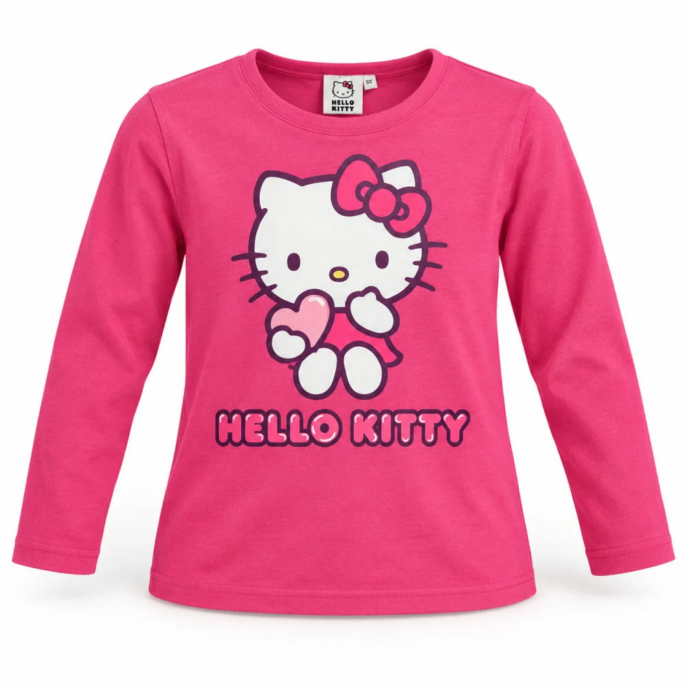 Hello Kitty Mädchen Langarmshirt Baumwolle Pink 98–128 - WS-Trend.de